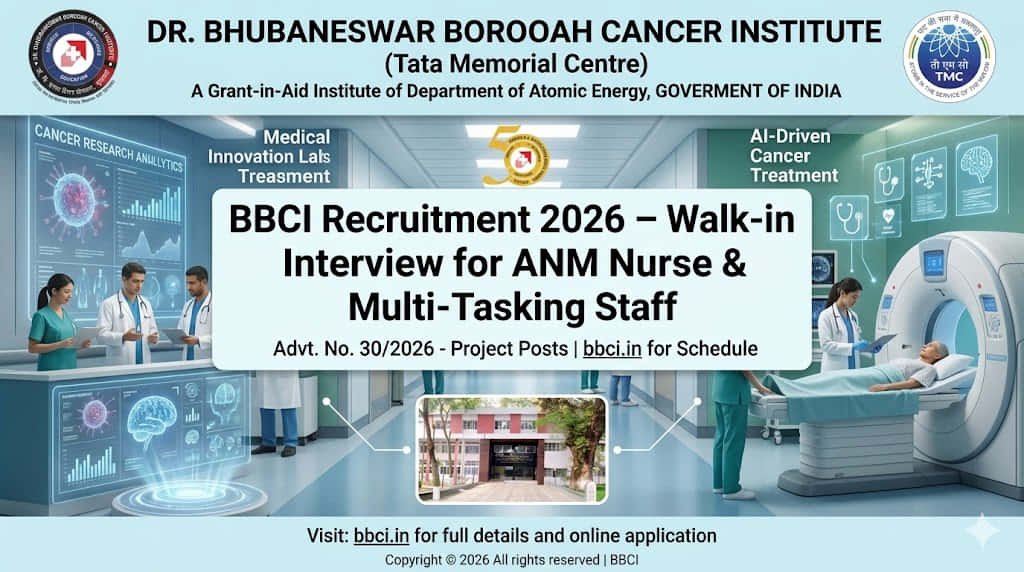 BBCI Recruitment 2026 Walk-in Interview for ANM Nurse and MTS