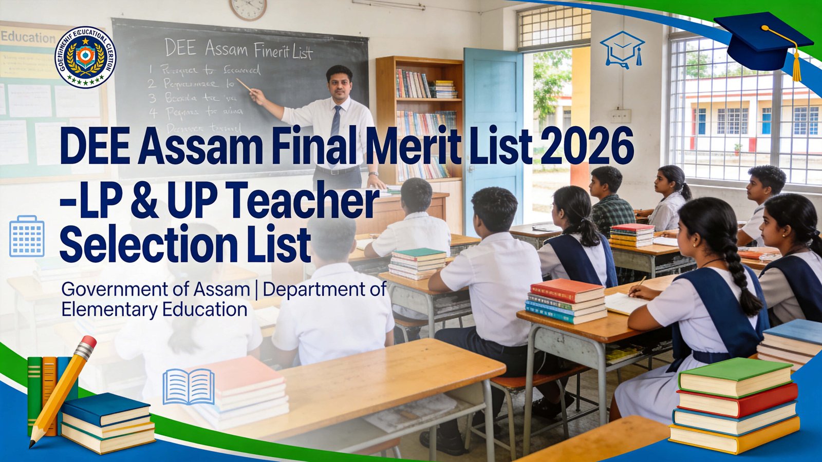 DEE Assam Final Merit List 2026 LP UP Teacher Selection