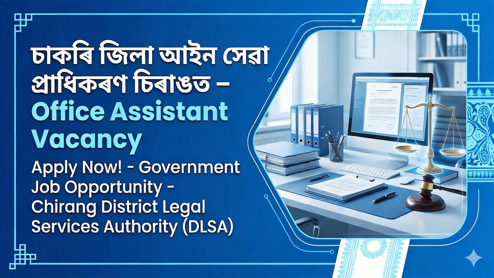 DLSA Chirang Recruitment 2026 Office Assistant Vacancy