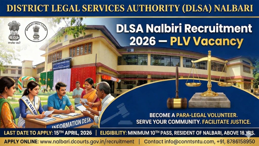 DLSA Nalbari Recruitment 2026 PLV Vacancy