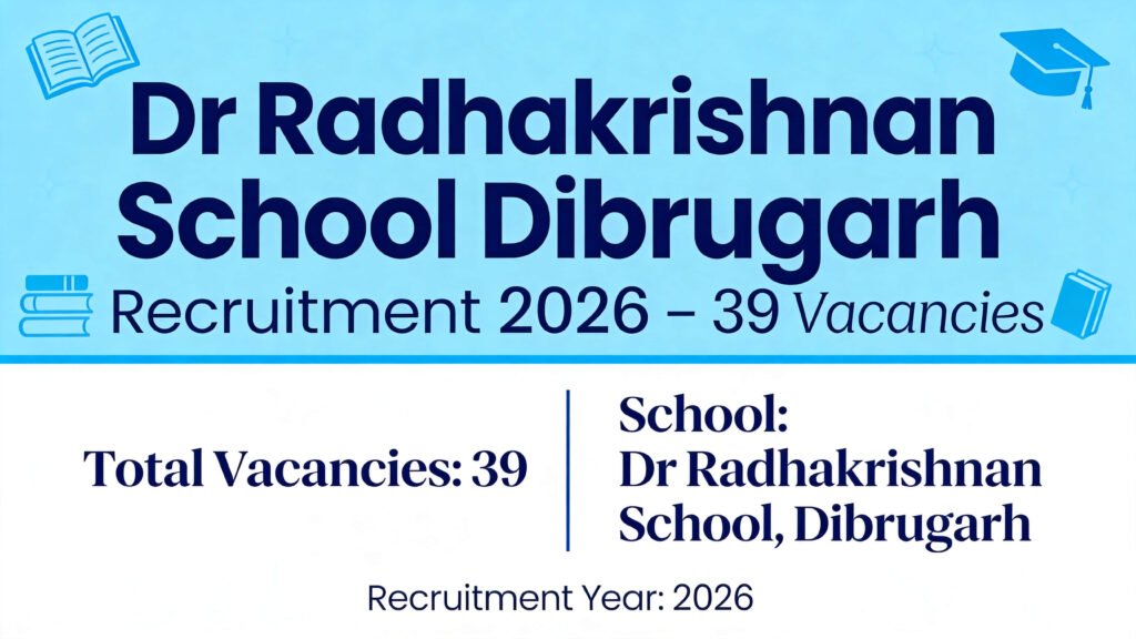 Dr Radhakrishnan School Dibrugarh Recruitment 2026