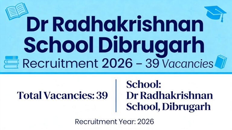 Dr Radhakrishnan School Dibrugarh Recruitment 2026