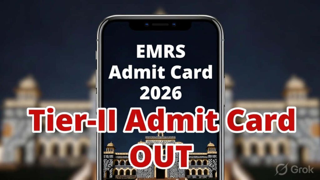 EMRS Tier 2 admit card download and exam city intimation notice 2026