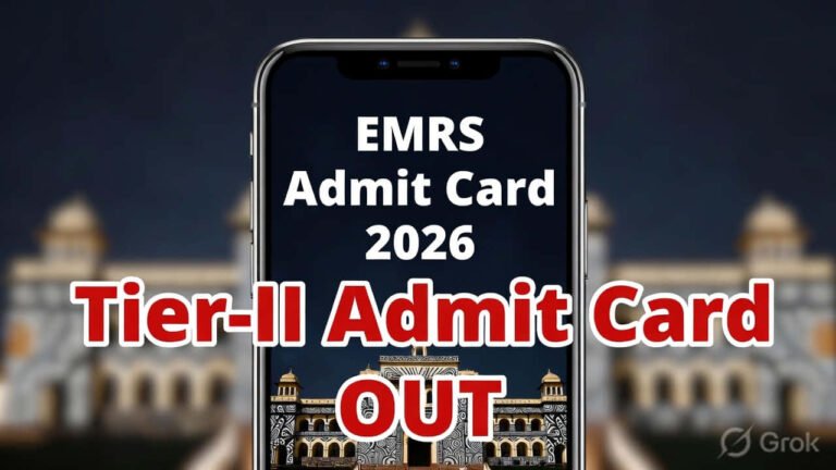EMRS Tier 2 admit card download and exam city intimation notice 2026