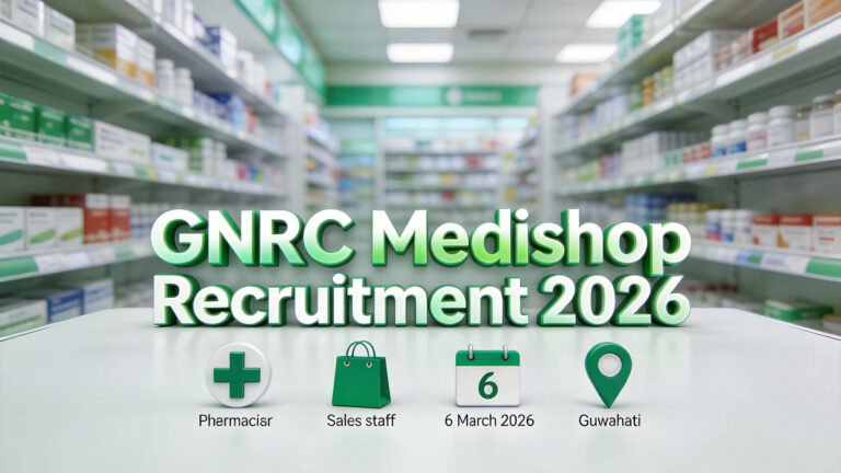 GNRC Medishop Recruitment 2026 Walk-in Interview for Sales Associate and Pharmacist in Guwahati