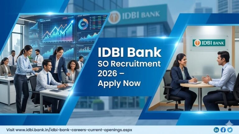 IDBI Bank SO Recruitment 2026 Specialist Officer Jobs