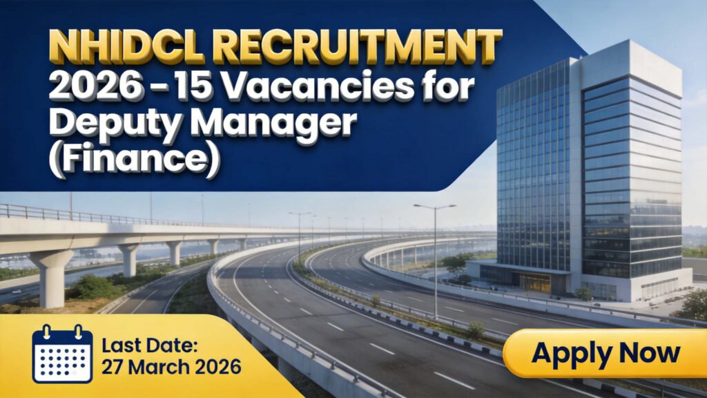 NHIDCL recruitment 2026 deputy manager finance vacancy
