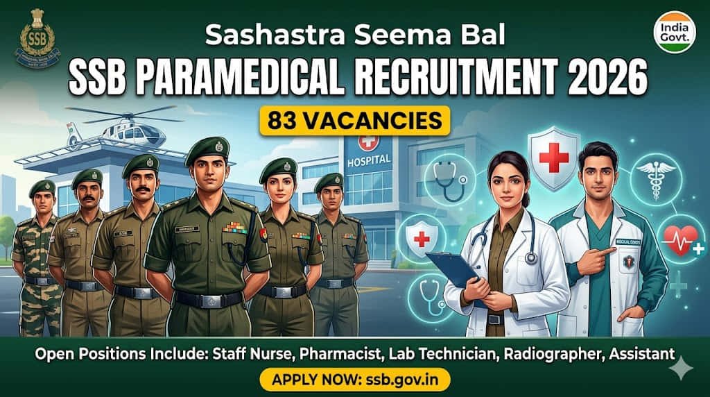 SSB Paramedical Recruitment 2026 Constable Vacancy