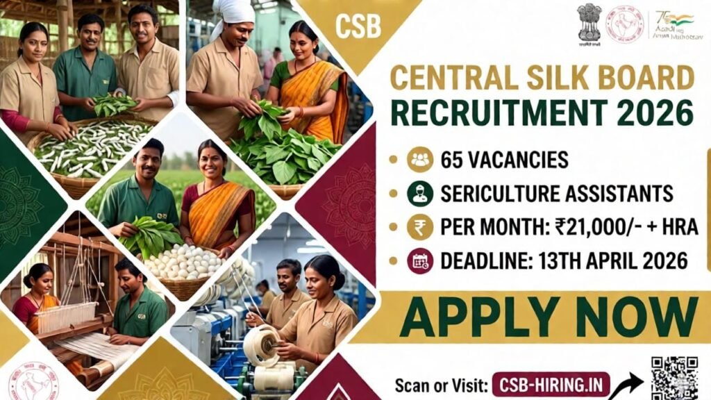 Central Silk Board Recruitment 2026: Apply Online for 65 Sericulture ...