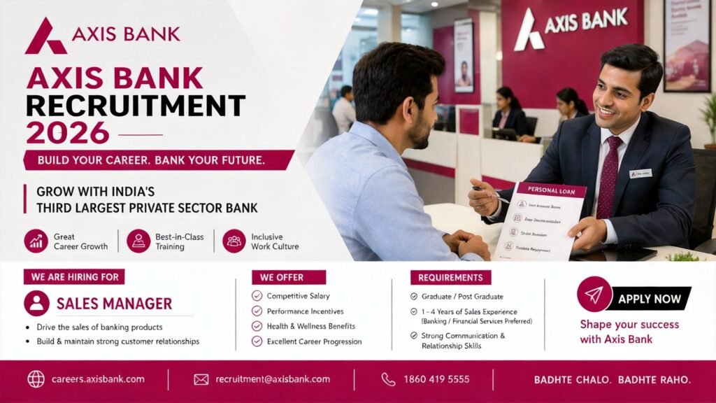 Axis Bank Sales Manager Recruitment 2026