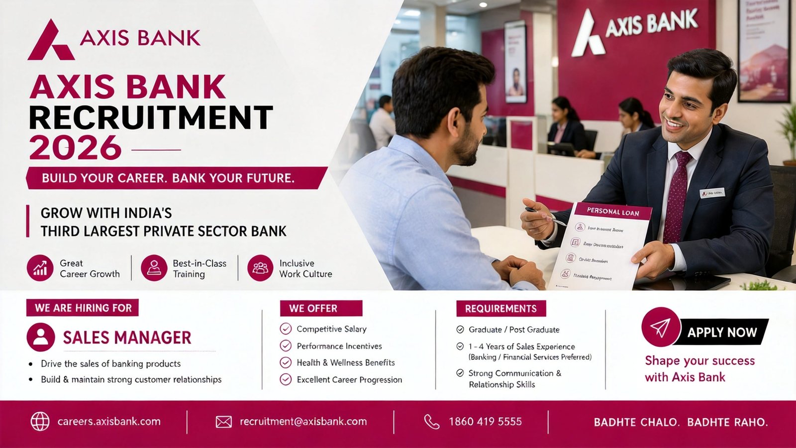 Axis Bank Sales Manager Recruitment 2026