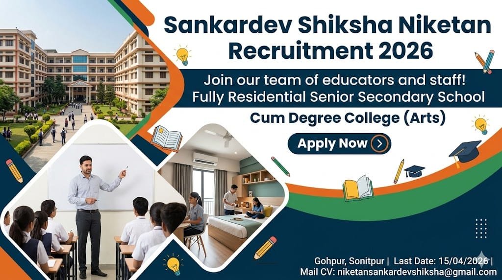 Sankardev Shiksha Niketan Gohpur Recruitment 2026