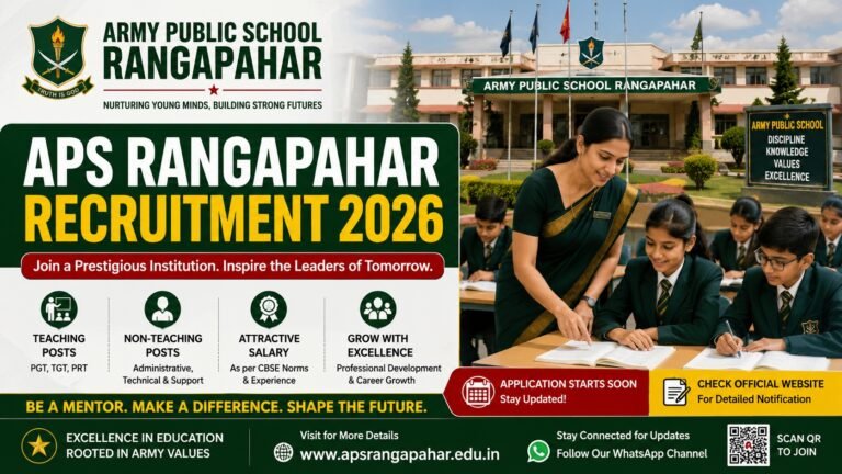 APS Rangapahar Recruitment 2026 Notification
