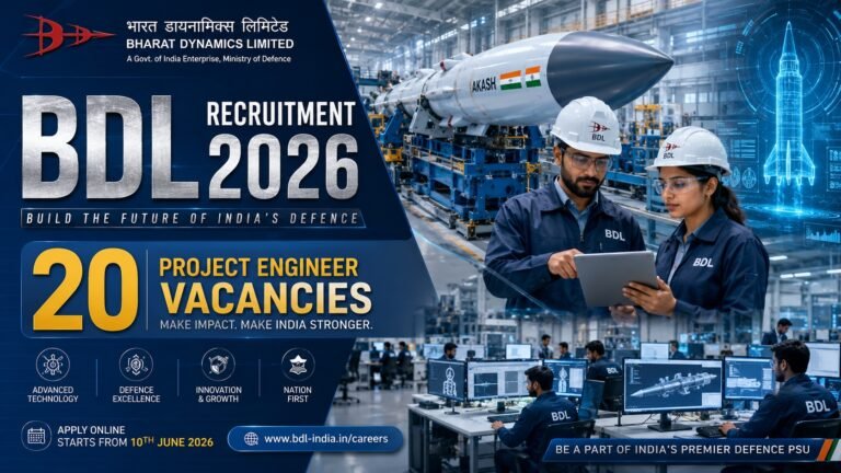 BDL Recruitment 2026 Project Engineer Vacancy Notification