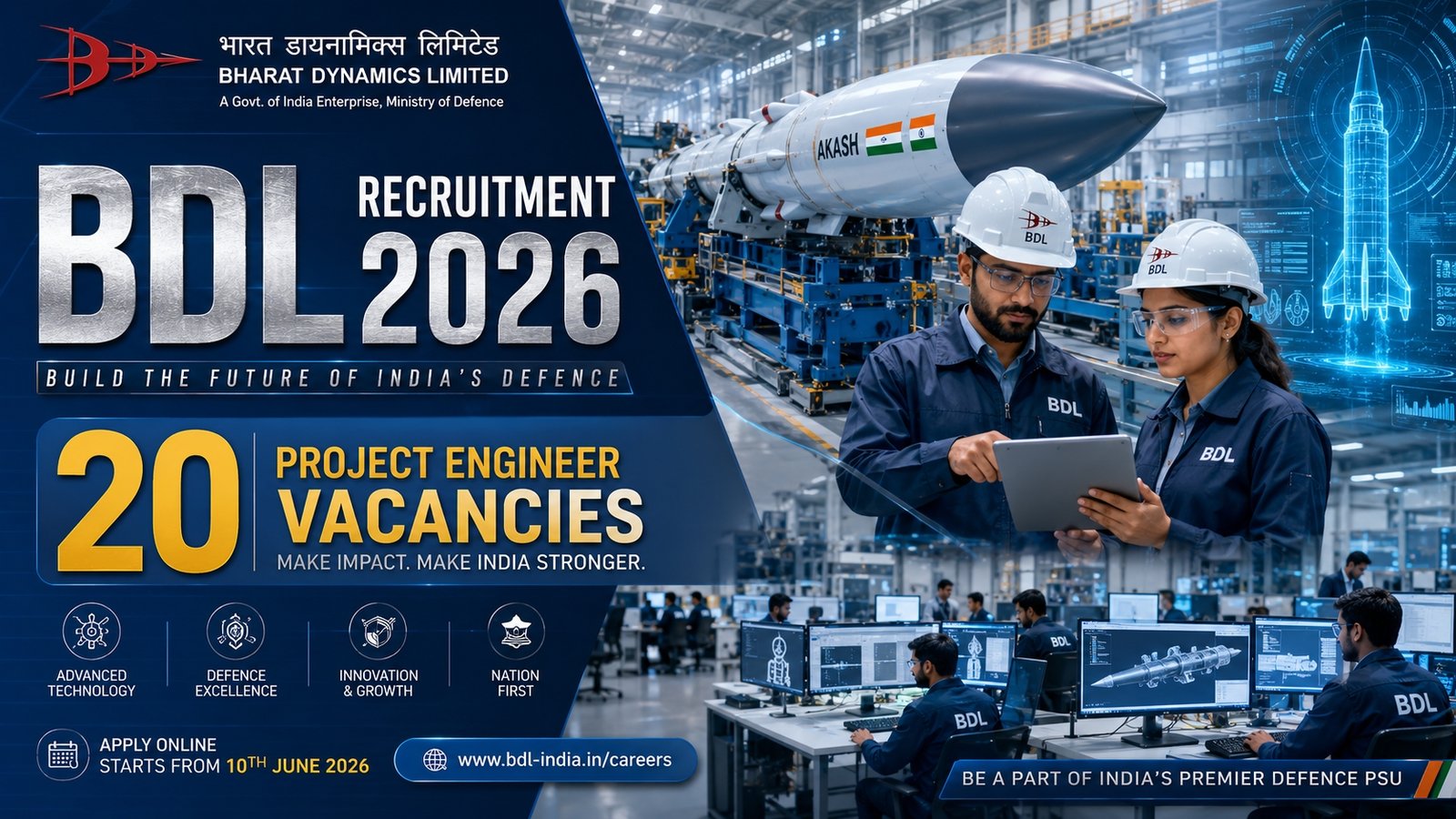 BDL Recruitment 2026 Project Engineer Vacancy Notification