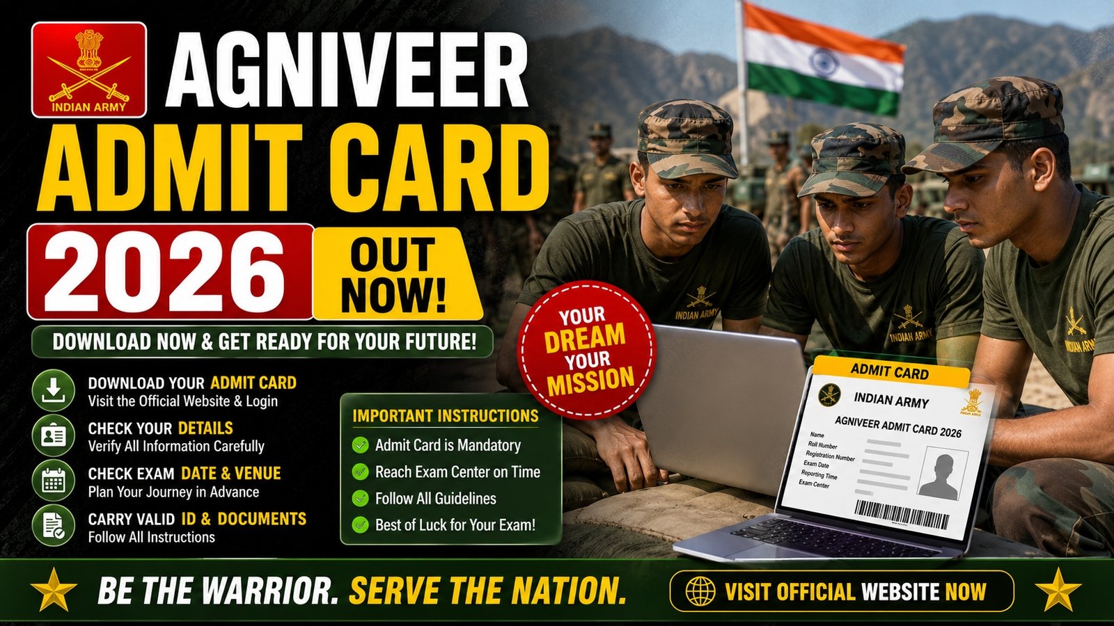 Indian Army Agniveer Admit Card 2026 Released