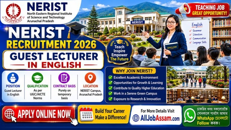 NERIST Recruitment 2026 Guest Lecturer in English Notification