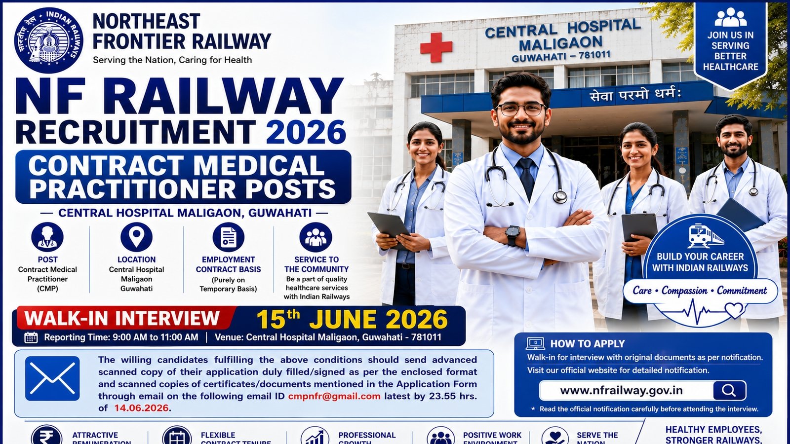 NF Railway Maligaon Recruitment 2026 CMP Posts Notification