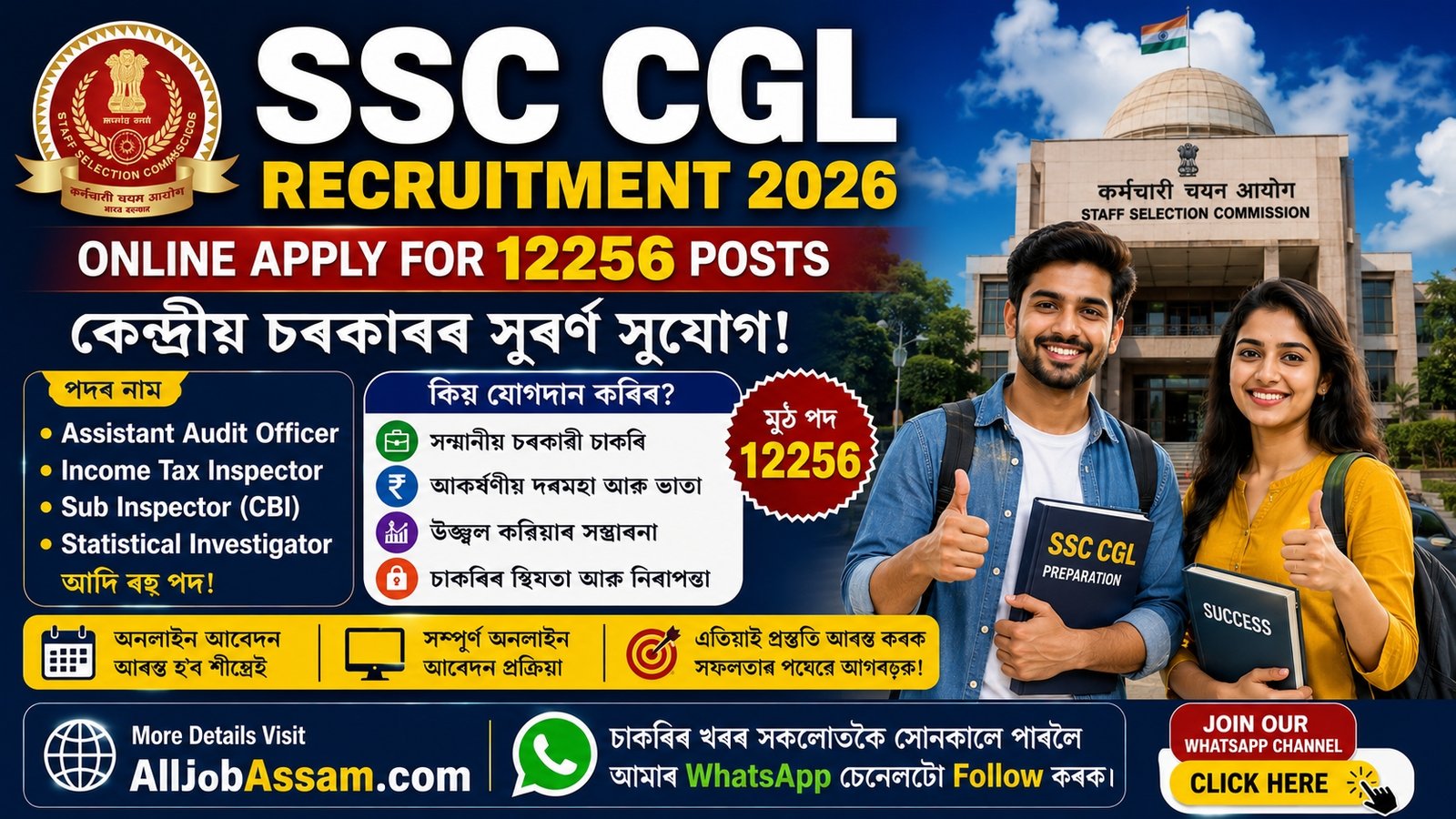 SSC CGL Recruitment 2026 Notification for 12256 Posts