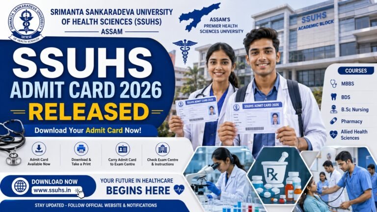 SSUHS Admit Card 2026 Download for BSc Nursing and Pharmacy Entrance Examination