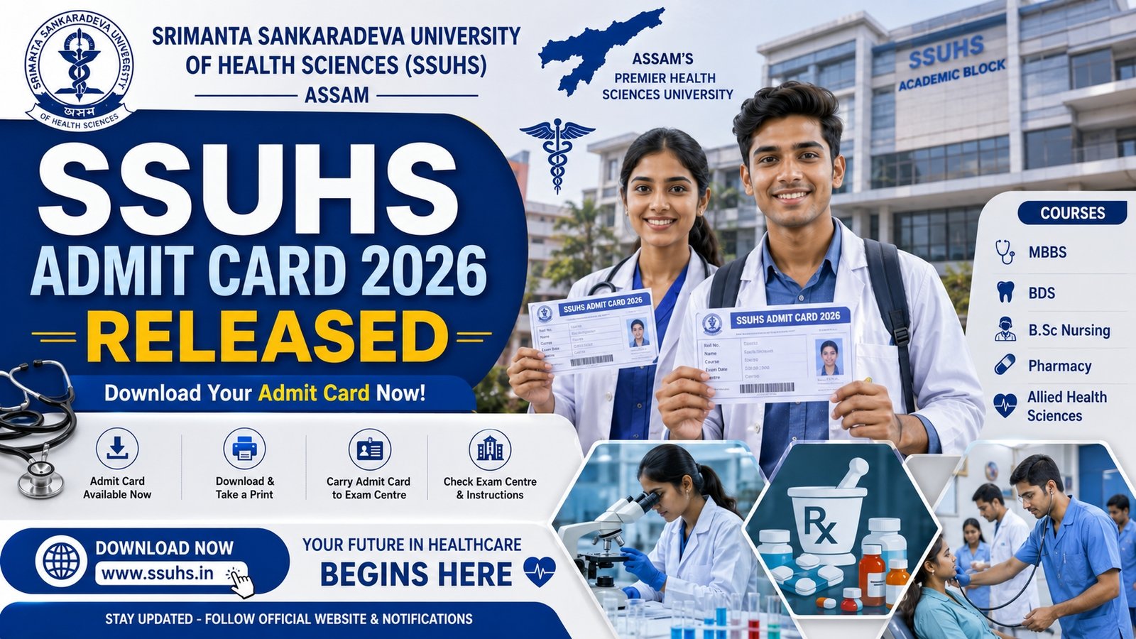 SSUHS Admit Card 2026 Download for BSc Nursing and Pharmacy Entrance Examination