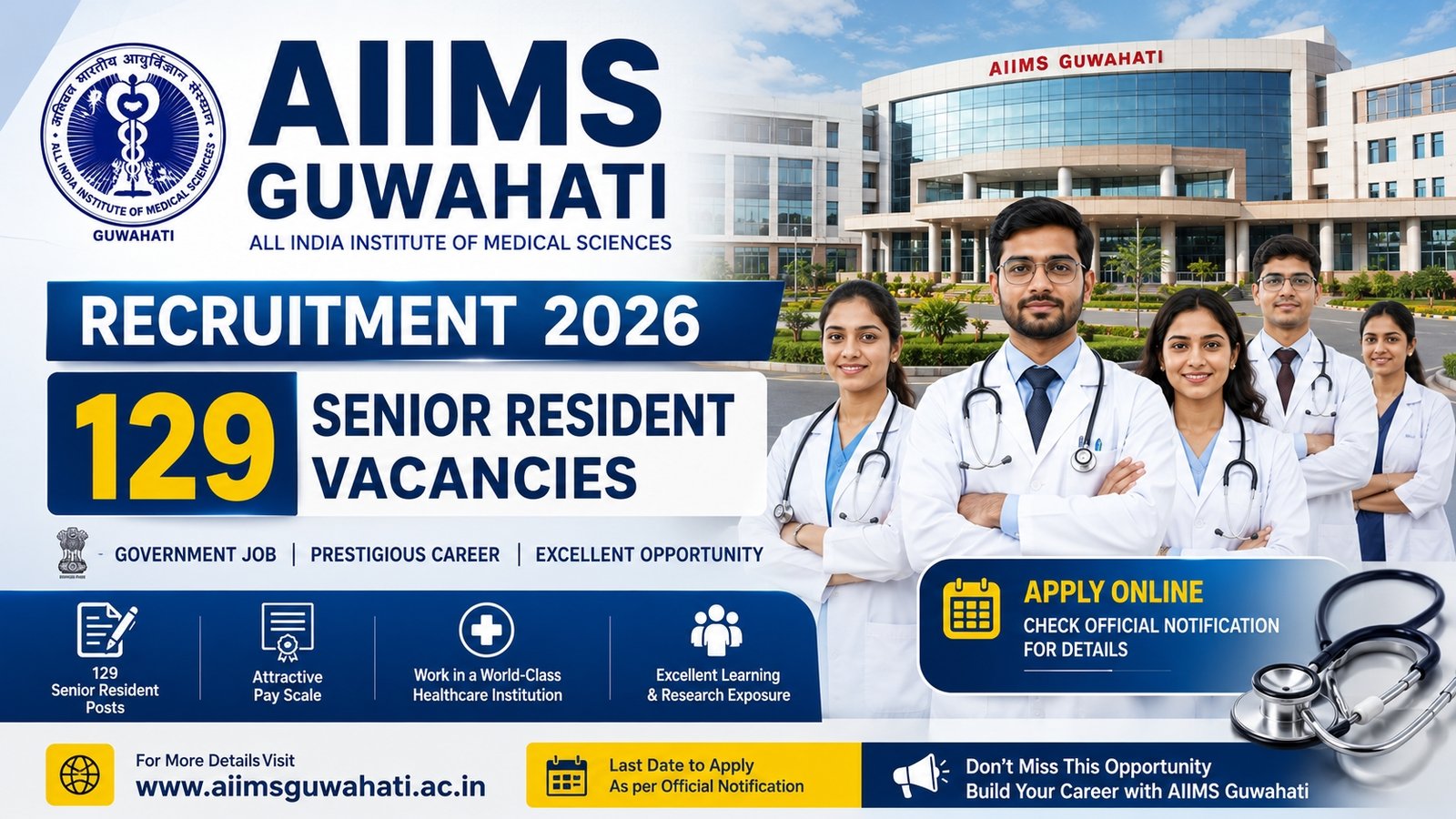 AIIMS Guwahati Recruitment 2026 Senior Resident Vacancy Notification
