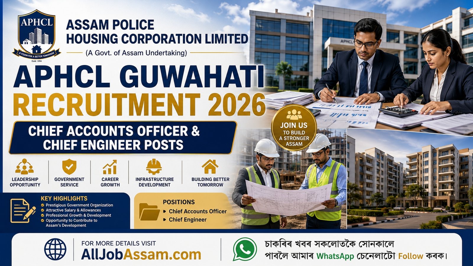 APHCL Guwahati Recruitment 2026 for Chief Accounts Officer and Chief Engineer posts