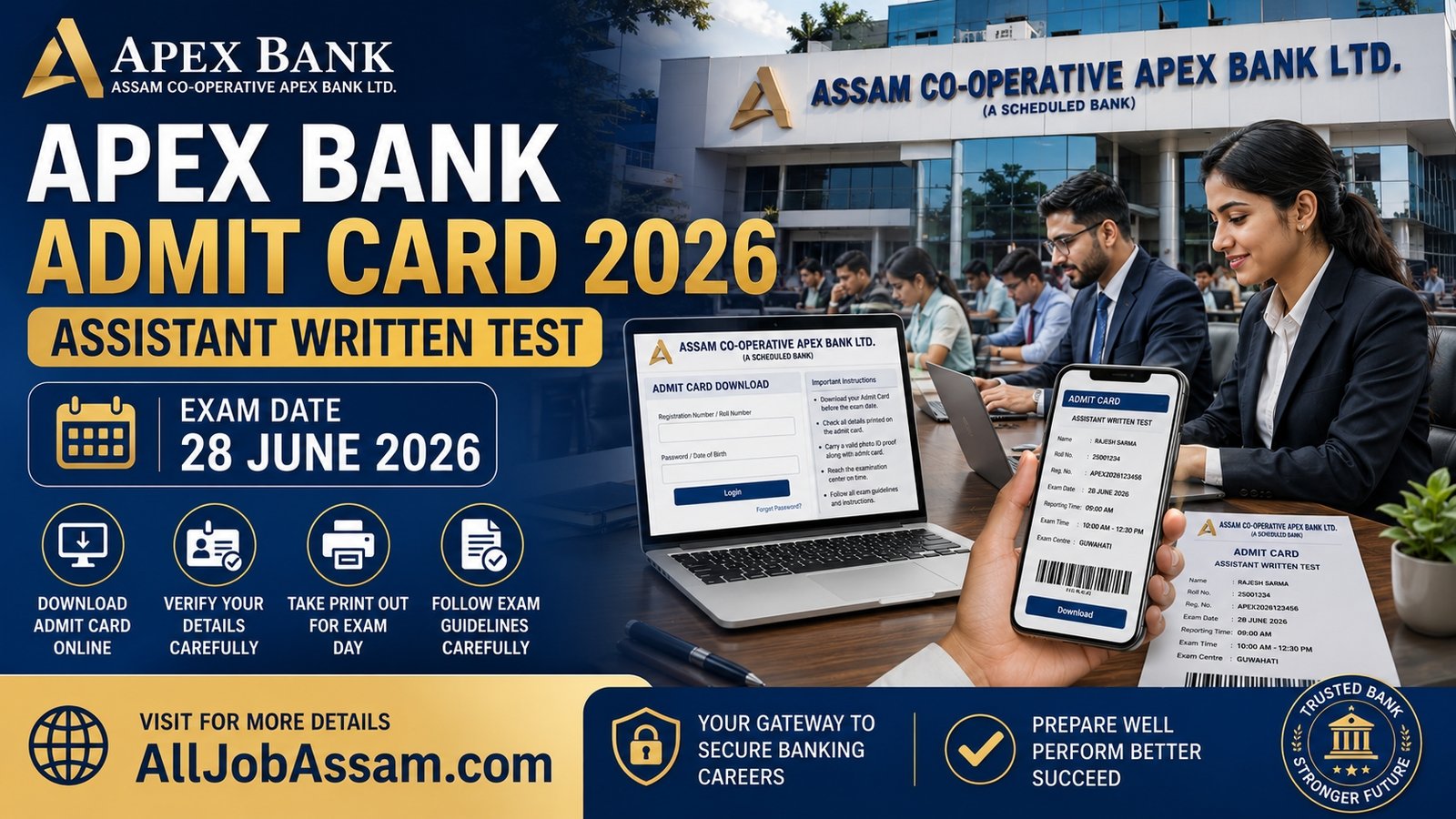 Apex Bank Admit Card 2026 Assistant Written Test Call Letter Download