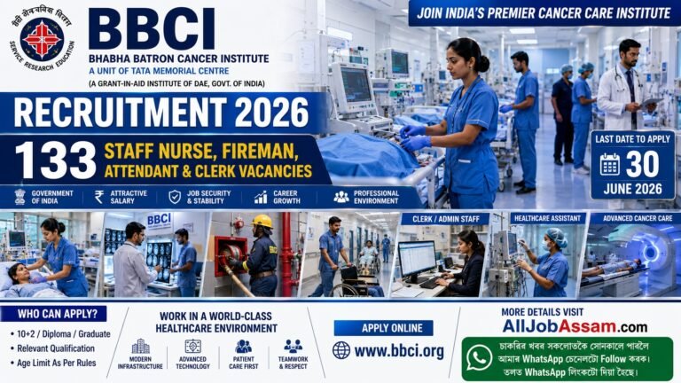 BBCI Recruitment 2026 notification for 133 Staff Nurse and other vacancies