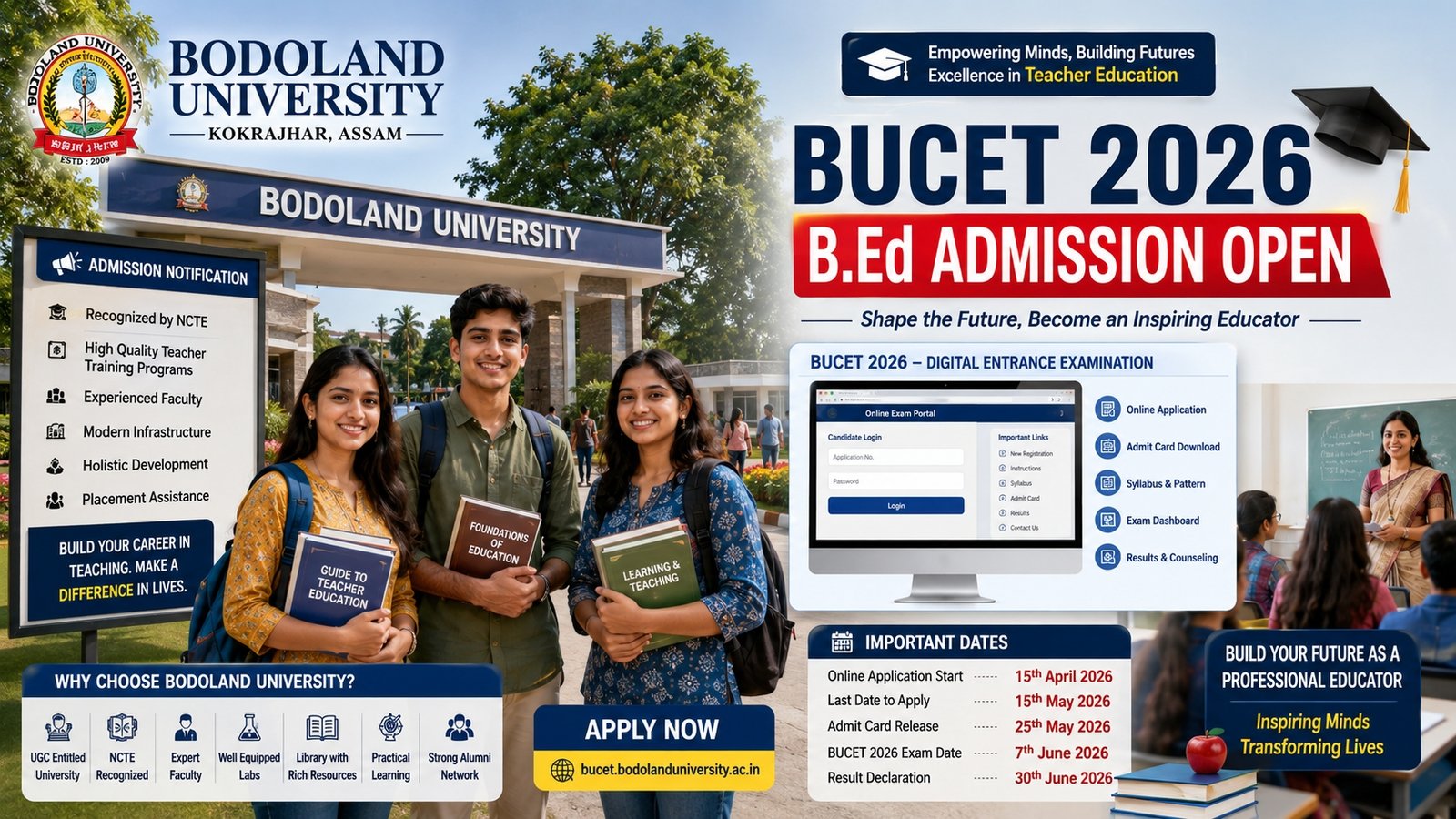 Bodoland University B.Ed Admission 2026 BUCET Online Application Form