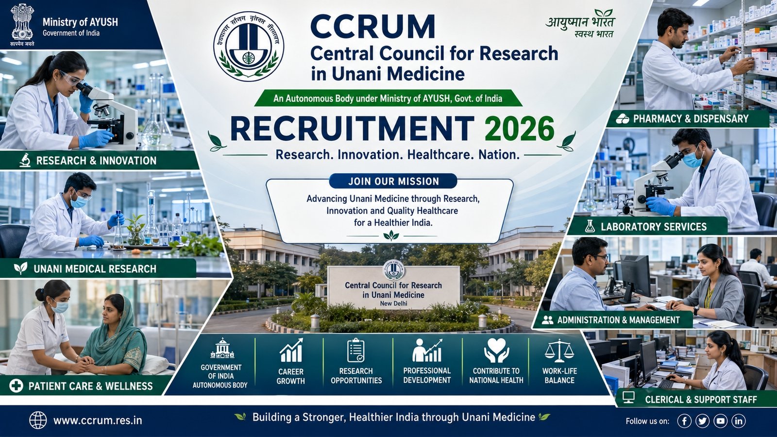 CCRUM Recruitment 2026 Notification for 179 Central Government Vacancies