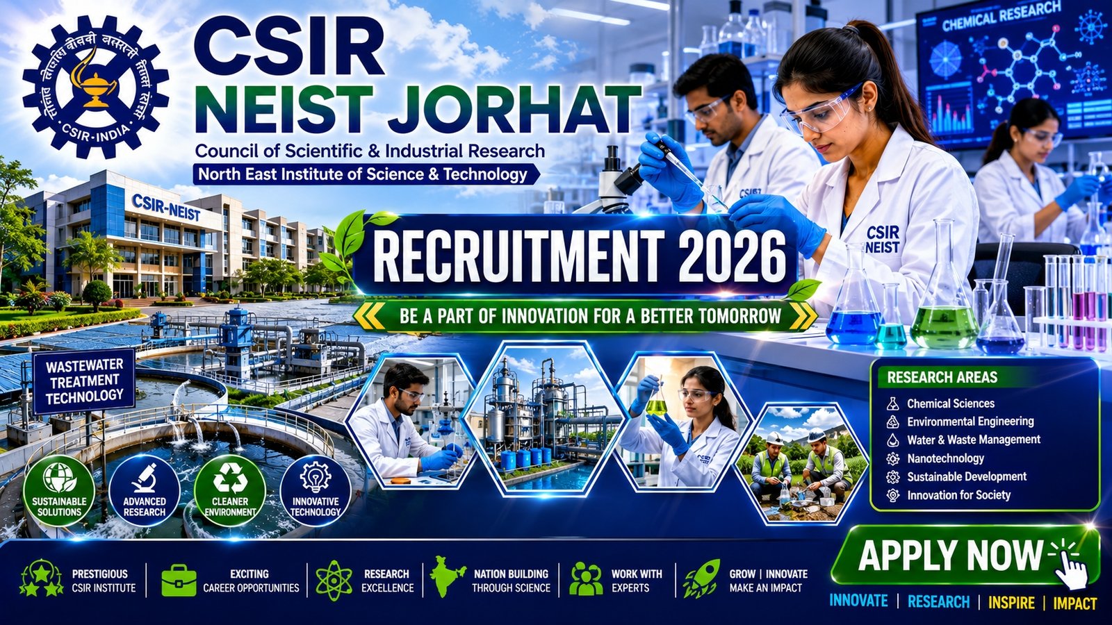 CSIR NEIST Jorhat Recruitment 2026 notification for Project Associate and Project Assistant vacancies