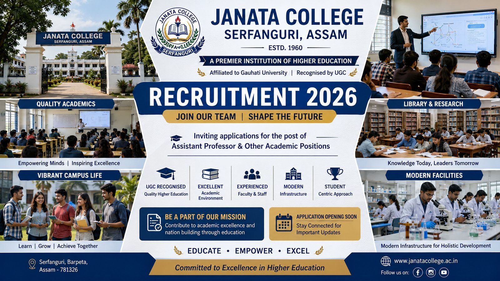 Janata College Recruitment 2026 Assistant Professor Notification