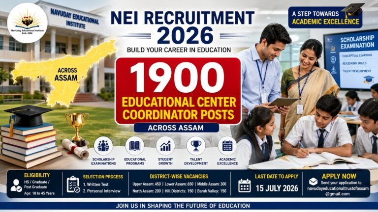 NavUday Educational Institute Recruitment 2026 Educational Center Coordinator Vacancy Notification