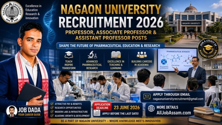 Nagaon University Recruitment 2026 for Professor Associate Professor and Assistant Professor posts