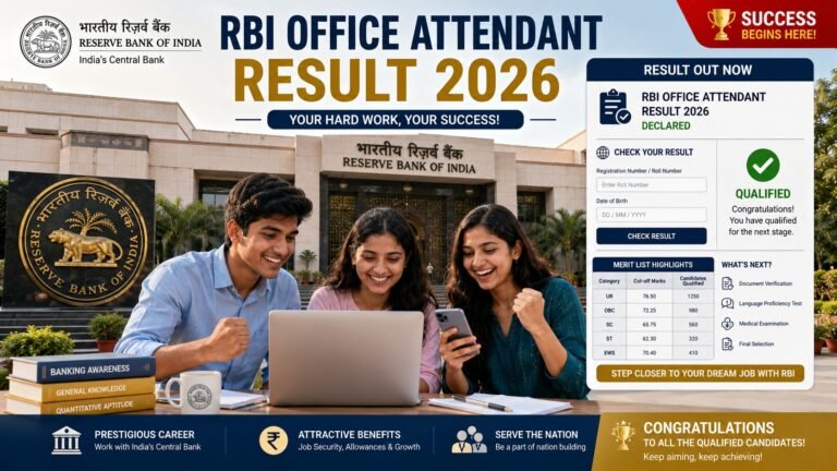 RBI Office Attendant Result 2026 Released Online