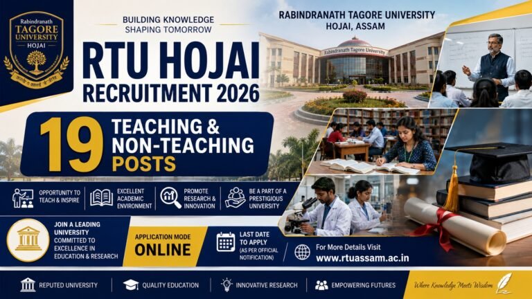 RTU Hojai Recruitment 2026 Teaching and Non-Teaching Vacancy