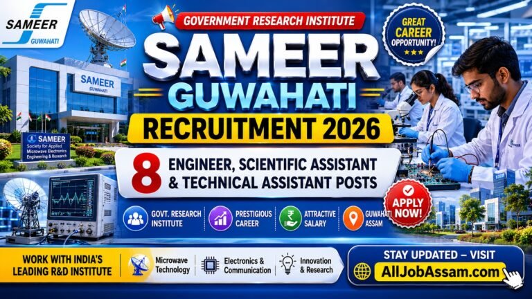 SAMEER Guwahati Recruitment 2026 notification for 8 Engineer and Technical Assistant posts