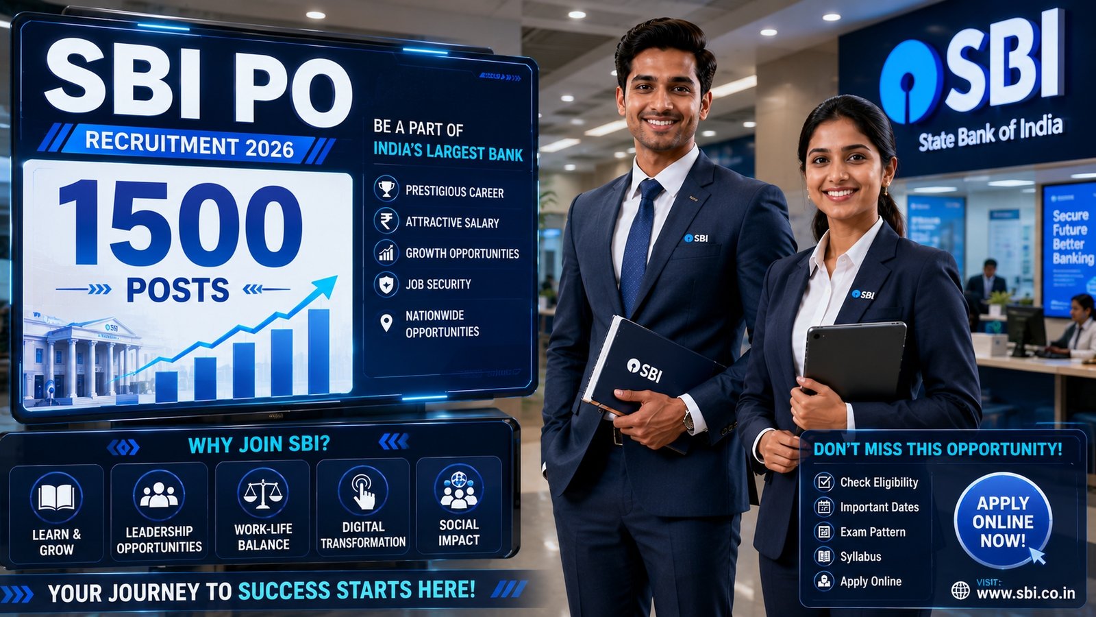 SBI PO Recruitment 2026 apply online for 1500 Probationary Officer vacancies