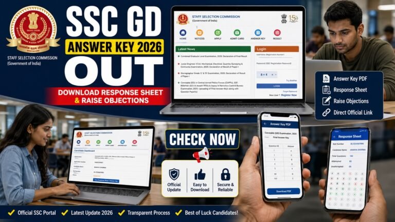 SSC GD Answer Key 2026 download response sheet and objection window