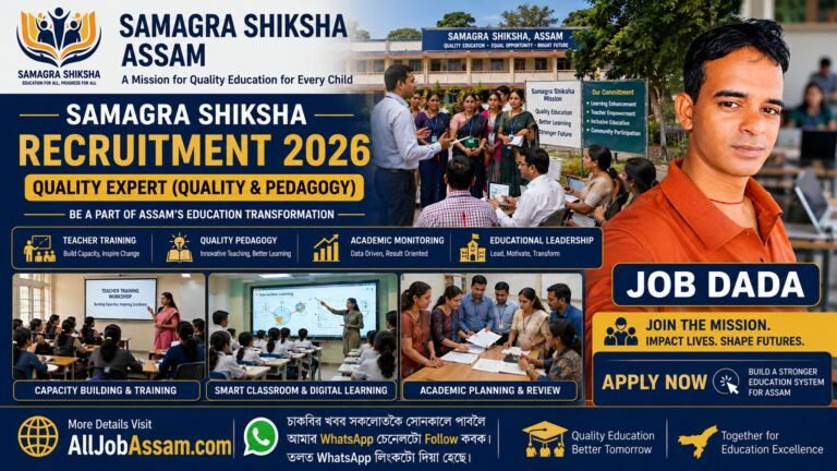 Samagra Shiksha Recruitment 2026 Quality Expert Teacher Training Vacancy