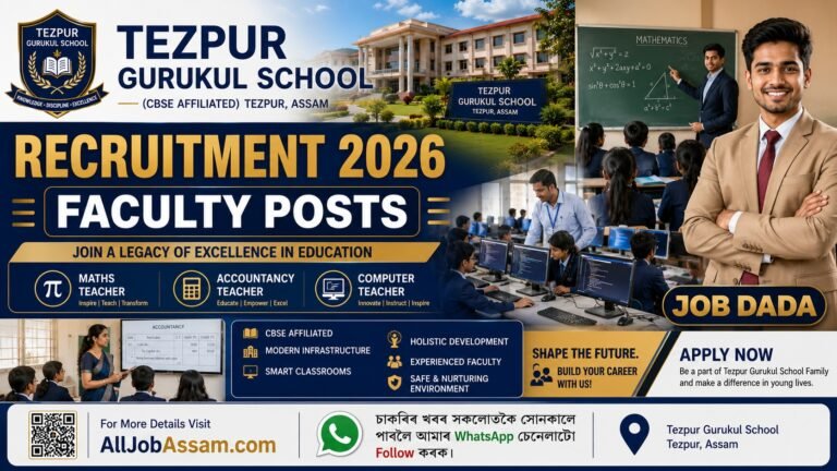 Tezpur Gurukul School Recruitment 2026 Faculty Vacancy Notification