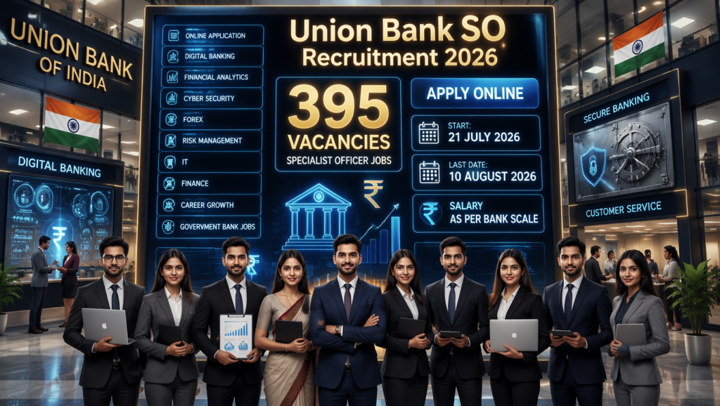 Union Bank SO Recruitment 2026 – Apply Online for 395 Specialist Officer Posts 1 Union Bank SO Recruitment 2026 notification for 395 Specialist Officer vacancies across India.