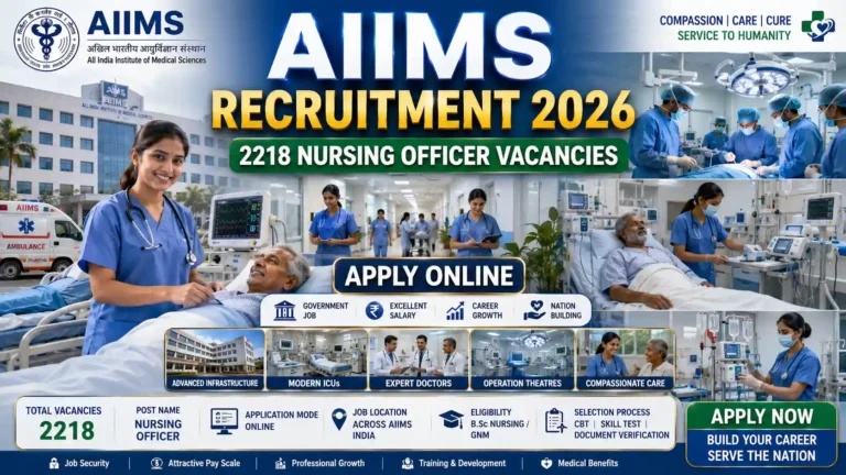 AIIMS Nursing Officer Recruitment 2026 2218 Posts