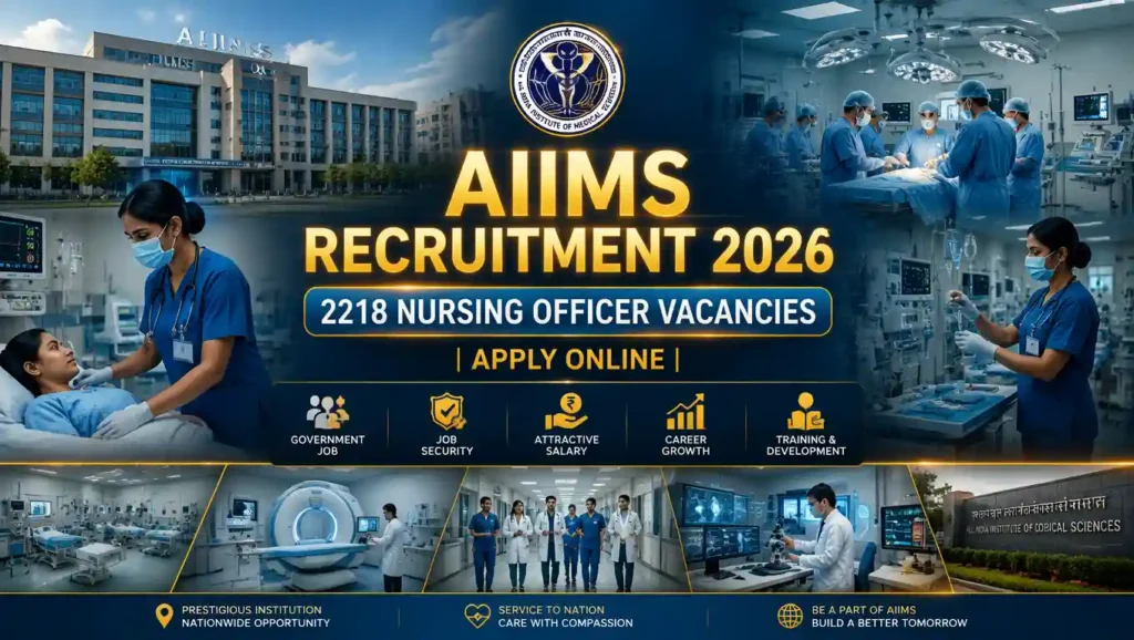AIIMS Recruitment 2026 vacancy details for 2218 Nursing Officer posts across participating AIIMS institutes