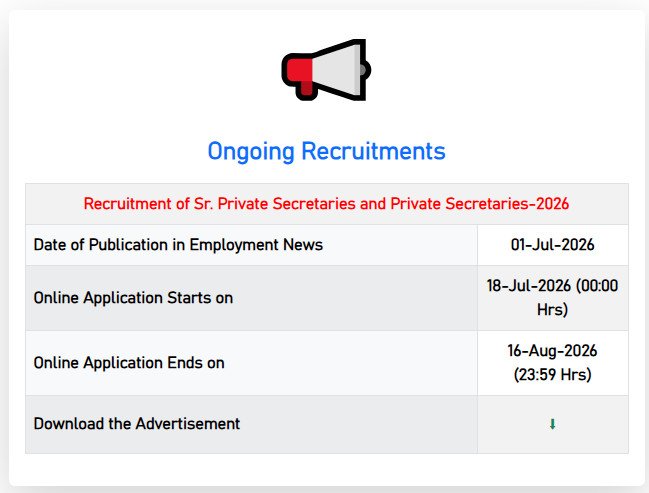 Apply online for ITAT Private Secretary Recruitment 2026 through the official recruitment portal