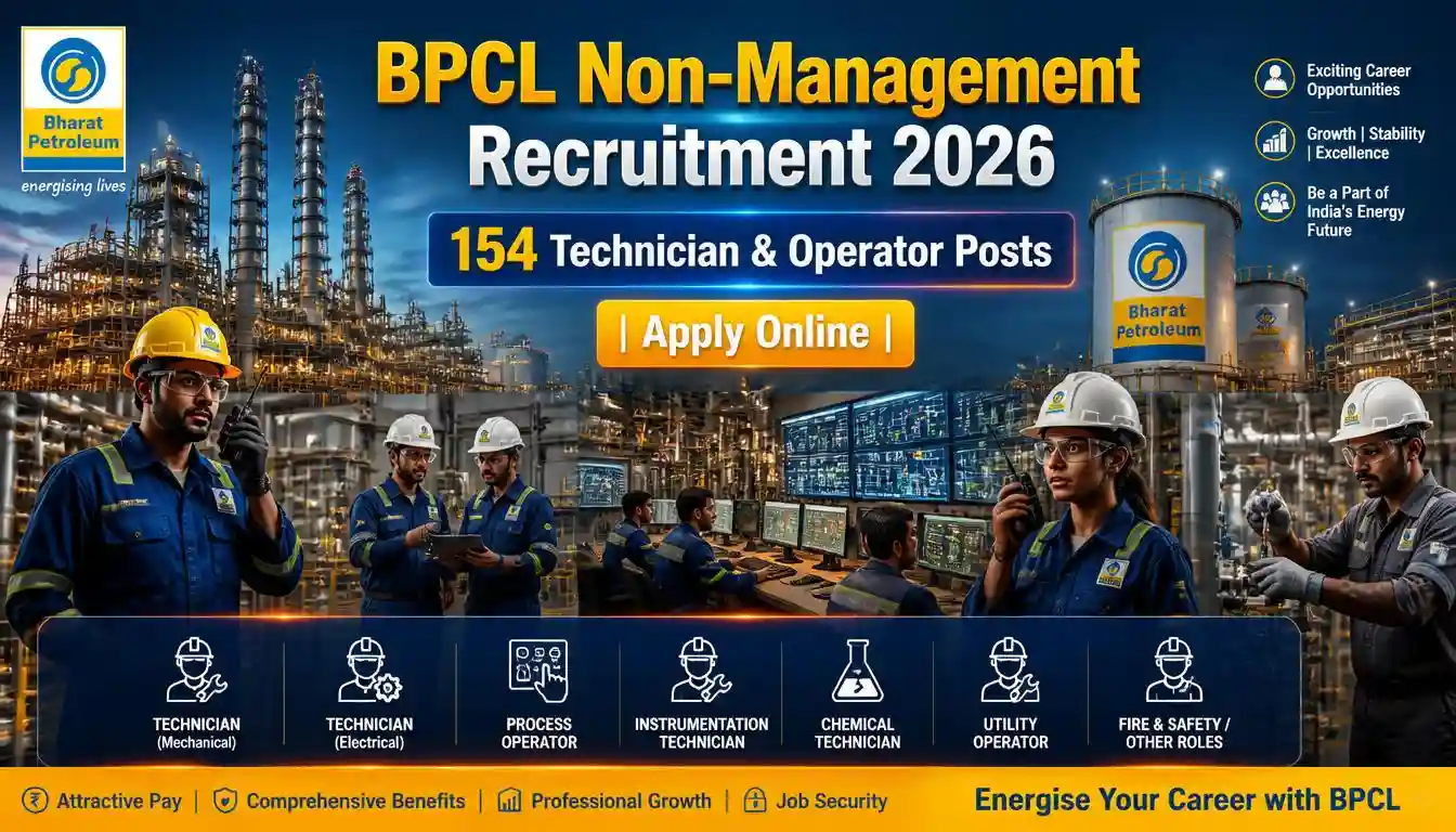 BPCL Non-Management Recruitment 2026 Technician Operator Vacancy