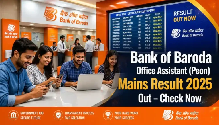 Bank of Baroda Office Assistant Peon Result 2025