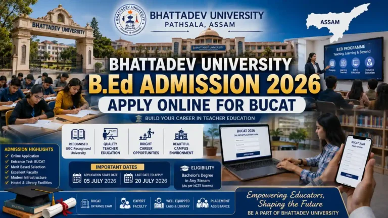 Bhattadev University B.Ed Admission 2026 BUCAT Online Apply