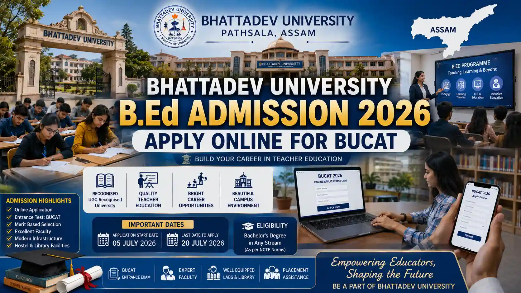 Bhattadev University B.Ed Admission 2026 BUCAT Online Apply